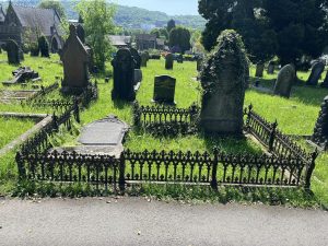 The graves of those who died in the disaster.